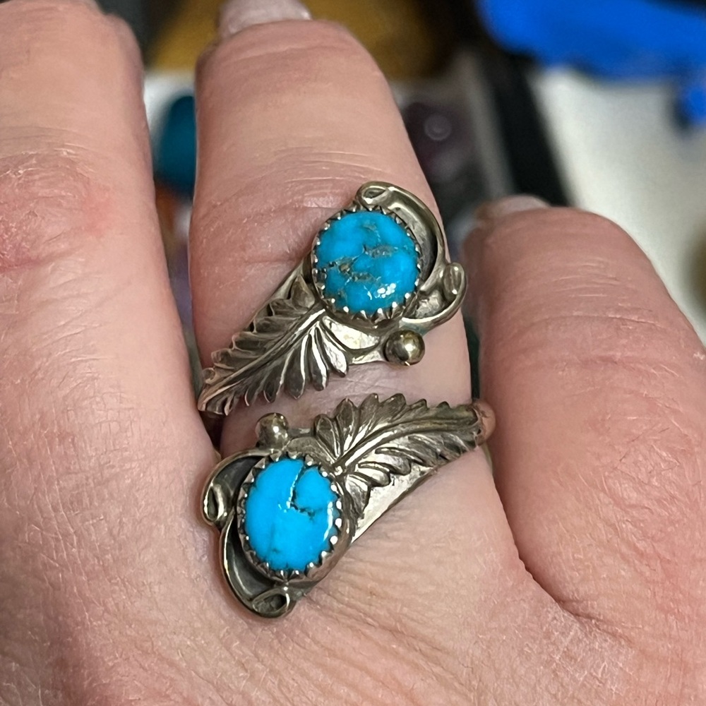 RB Sterling Native American Turquoise Ring - Picture 9 of 14